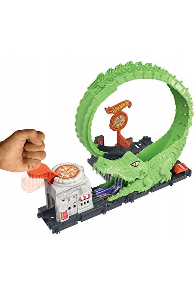 HOT WHEELS Set de pistă urbană Crocodile Loop + mașină, set pentru copii +4 ani