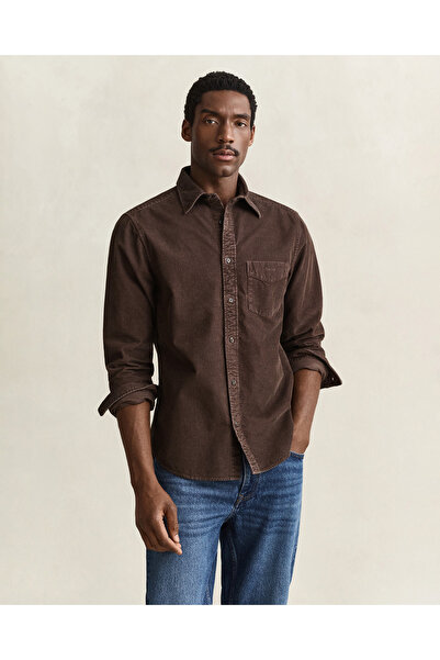 Gant Erkek Kahverengi Regular Fit %100 Pamuk Gömlek