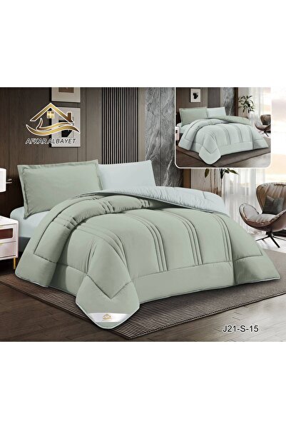 Afkar Albayet 4-Piece Double Sided Plain Duvet Cover – Filled Comforter with ...
