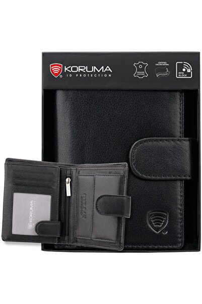 KORUMA Portofel bărbătesc, din piele, protecție RFID, buzunar pentru carduri ...