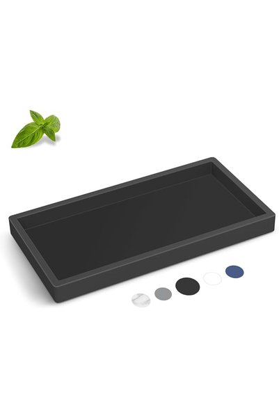 EgeCamp صينية فانيتي للحمام على سطح الطاولة، صينية سيليكون سميكة مقاومة للكسر...