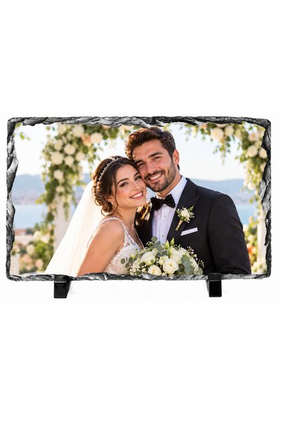 SEDORA Kişiye Özel Fotoğraflı Dikdörtgen Taş Çerçeve 13x23 cm Anı Hediyesi