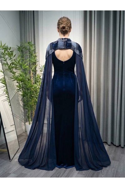 tasmim kian Luxury Evening Dress Navy Blue