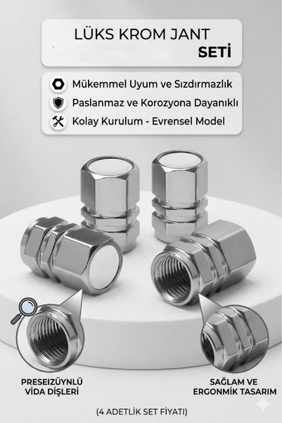 ZeuZ Her Araca Uyumlu Alüminyum Altıgen Sibop Kapağı 4'lü Gri Sibob Kapağı