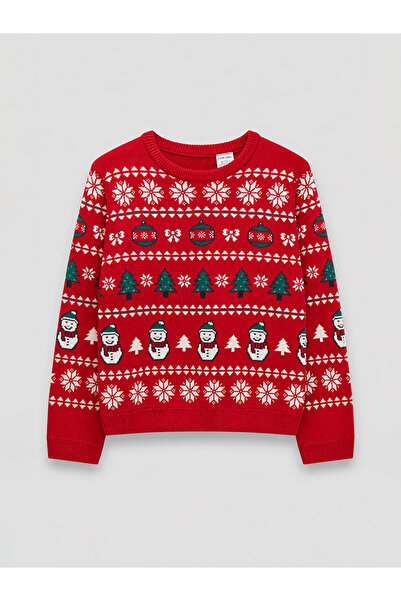 LC Waikiki Rmz Gi̇yi̇m Farkiyla Zero Roba Collar Girls' Knitwear Sweater