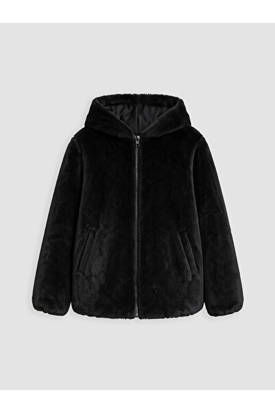 LC Waikiki Hooded Girls' Faux Fur Coat from Uzg Store for Style Enthusiasts