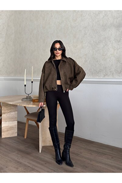 MODA DURAĞI Μπουφάν Bomber με όψη σουέντ
