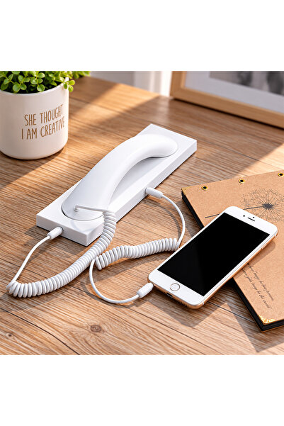 teknohediye Powermaster Retro Nostaljik Telefon Ahizesi 3.5mm Jaklı Kablolu M...