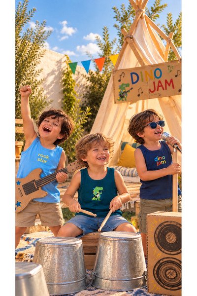 Dino Jam 3’lü Erkek Çocuk Atlet Seti - Özel kutulu