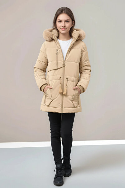TheJOJODesign Kız Çocuk Kışlık Su ve Rüzgar Geçirmez İçi Polar Astarlı Kapüşo...