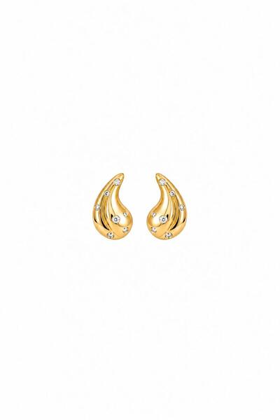 Charmist Steel Soleil Zircon Stone Drop Earrings