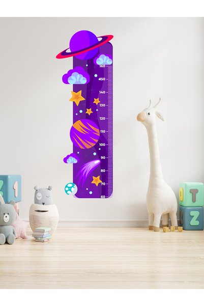 aiki Gezegen Temalı, Bebek & Çocuk Odası, Metre, Boy Ölçer, Duvar Sticker