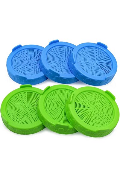 SYOSI 6 Pack Wide Mouth Mason Jar Sprouting Lids, 86mm Plastic Strainer Lids ...