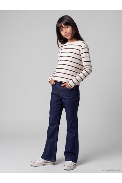 LC Waikiki Alita City Lcw Kids Indigo Spanish Leg Girls' Jean Pants with a Di...