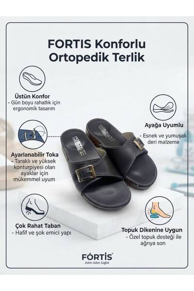 MÜJERİL'S Felix Full Orthopedic Sole Slippers Heel Spur Slippers Anatomical C...