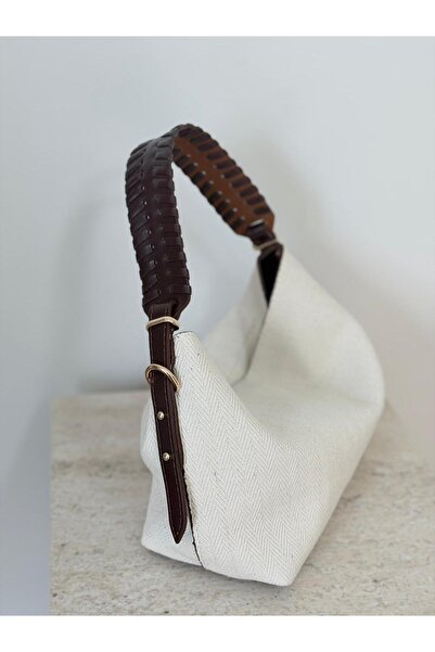 lalettobags Women's Aden Model Canvas Knitted Handle Detailed Hand & Crossbod...