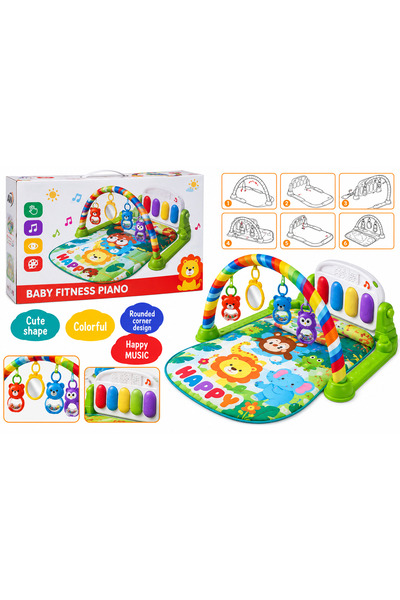 Generic Brand مفرش أطفال تفاعلي مع بيانو وألعاب معلّقة LOOSTER TIME
