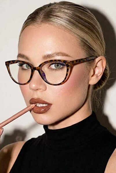 PROTCO Cat Eye Leopar Mavi Işık Koruyucu Gözlük - UV400