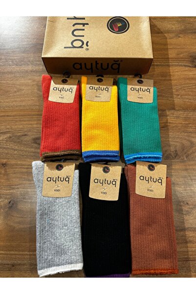 Aytuğ Women's Seamless Cotton Comfortable Casual Winter Towel Socks 6-Pack