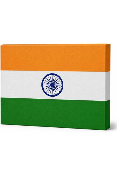 HOME MODE India Flag Wall Art Print – Waving Effect Indian Banner Canvas, 40x...