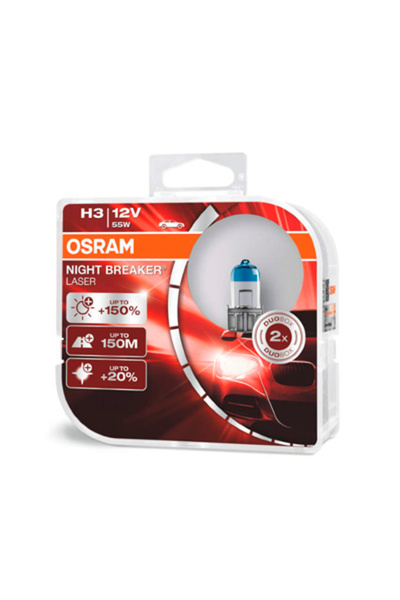 Osram Bec halogen auto pentru far Night Breaker Laser 64151NL H3 12 V 55 W PK22s