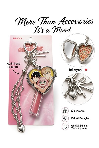 Meyra Accessories Metal Aynalı gloss tutuculu spy x family Charm Anahtarlık 1 adet gelmektedir
