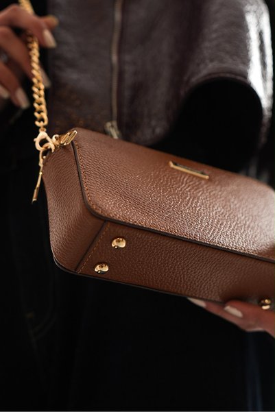 HKN Derkon 100% Genuine Leather Women's Shoulder Bag Tan