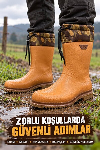 SOLERIUM SHOES Derby Hunter Krep Hakiki Kauçuk Avcı Balıkçı İnşaatçı tarım İş Çizmesi -40 Derece Soğuğa Dayanıklı