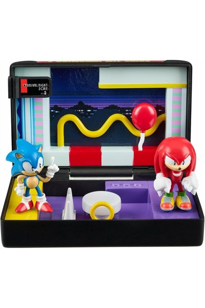 Sonic The Hedgehog 3 Figürü - - Sega Mega Drive Katlanabilir Kartuş, Retro Oyun Dioraması, Sonic & Knuckles Figürleri, Karnaval Gece Bölgesi Dekoru
