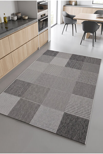 Merinos SİSAL Modern Salon Mutfak Balkon Koridor Halı Koyu Gri 69-91