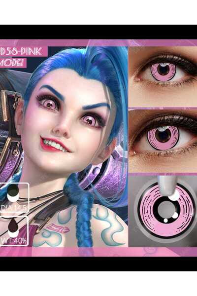 Eyeshop HALLOWEEN COSPLAY GÖZ LENSİ HD58 PINK PEMBE SİYAH TONDA Kulanım sures...