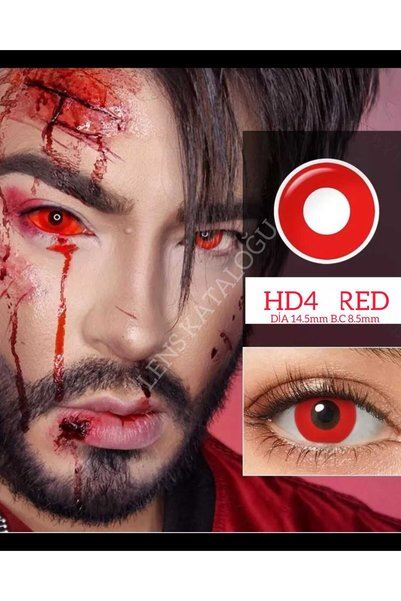 Eyeshop HALLOWEEN COSPLAY GÖZ LENSİ HD4 RED KIRMIZI TONDA Kulanım suresi 1 yı...