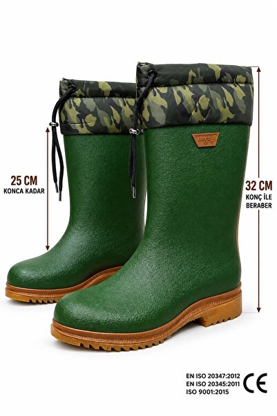SOLERIUM SHOES Derby Hunter Krep Hakiki Kauçuk Avcı Balıkçı İnşaatçı tarım İş Çizmesi -40 Derece Soğuğa Dayanıklı