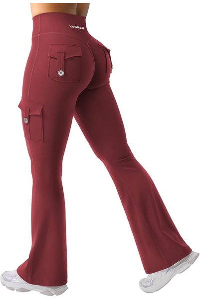 GENERAL YEOREO CoreFlex Women Workout Flare Leggings with Pockets Hidden Scru...