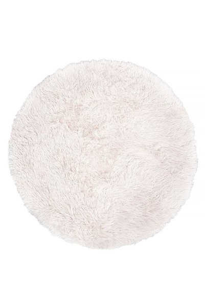 CATIANO Covoras Decorativ din Imitatie de Blana Shaggy Ecru Ø70cm