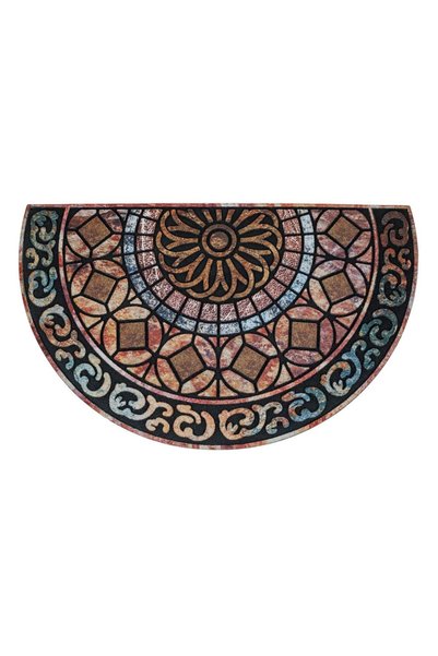 CATIANO Covoras Intrare Semicerc Modele Reliefate Mandala 75x45cm