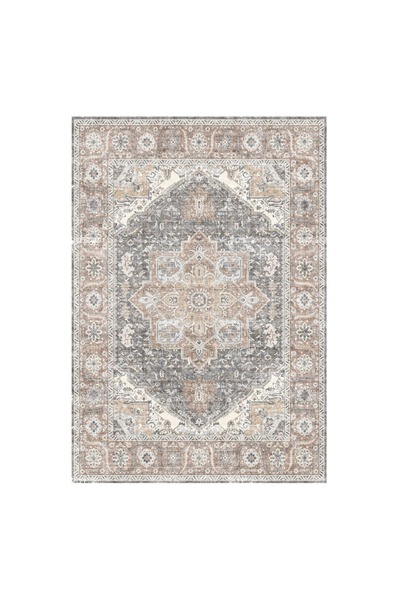 CATIANO Covor Chenille cu Model Maro & Gri 150x100cm