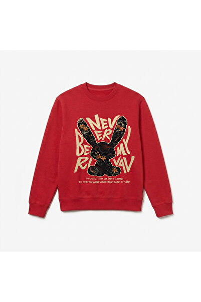 Let's Wear Rabbit print premium crew neck long sleeve sweatshirt