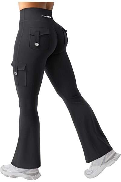 GENERAL YEOREO CoreFlex Women Workout Flare Leggings with Pockets Hidden Scru...