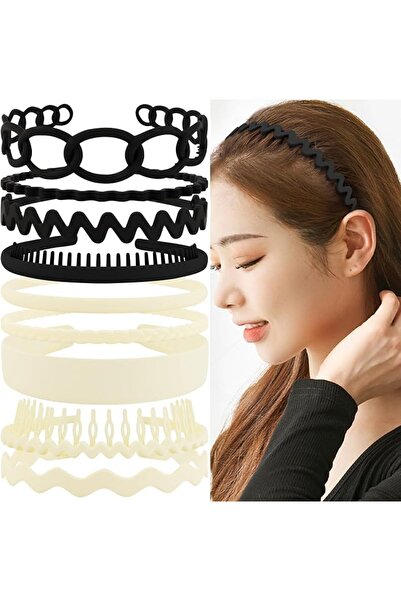 GENERAL Plastic Headbands, Comb Headbands Non Slip, Black Wide Head Bands wit...