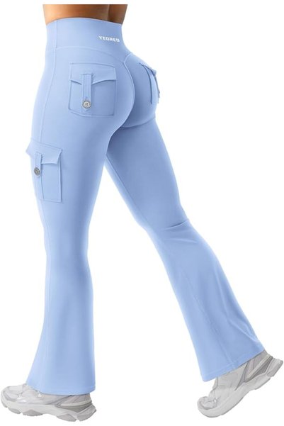 GENERAL YEOREO CoreFlex Women Workout Flare Leggings with Pockets Hidden Scru...