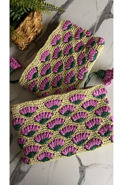 WOMANBAG حقيبة يد مصنوعة يدويًا من الجلد المنسوج مع بطانة وجيب، حقيبة كلاتش (...