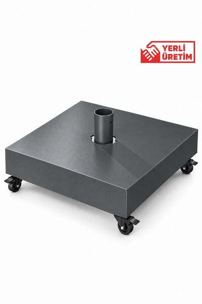 LID ŞEMSİYE AYAĞI - 90x90 (KAPAKLI) 4 TEKER KİLİTLİ (STOPLU) ANTRASİT