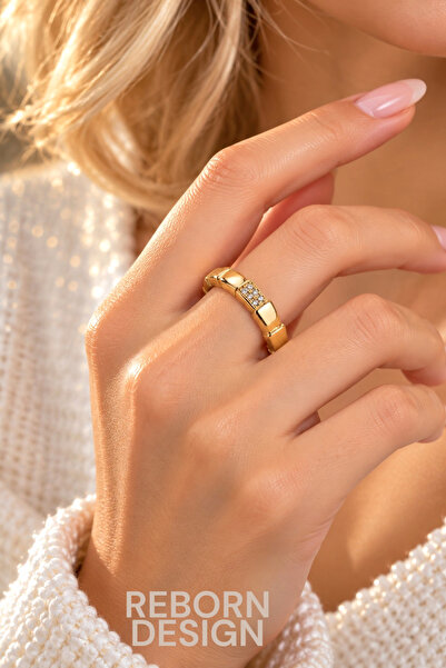 REBORN DESIGN Gold Color Snake Model Zircon Stone Ring