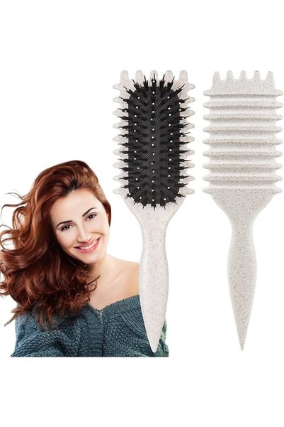 TERRIFI Curl Defining Hair Brush for Wet or Dry Styling, Beige Strand Separat...