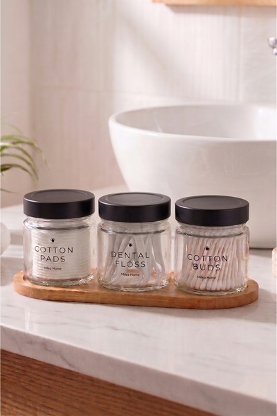 Milea 3-Piece Bathroom Organizer Set with Stand