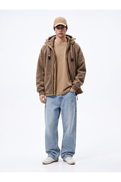Ltb Relaxed Fit Faded Fabric Basic Bej T-shırt
