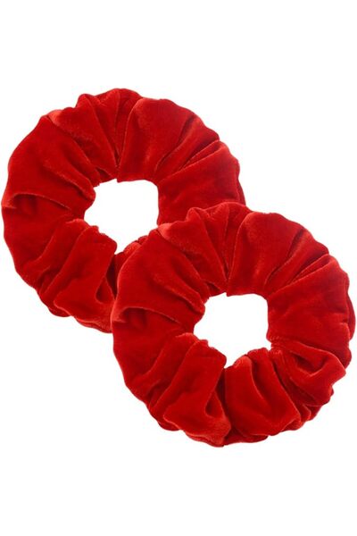 PIDOUDOU 2 Pcs Large Size White Color Scrunchies for Women Hair Elastic Bands