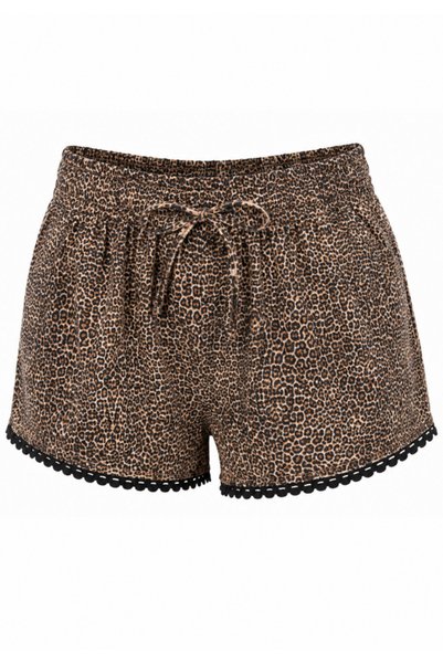Fresh Made Pantaloni scurți de damă FRESH MADE, imprimeu leopard maro, mărime...