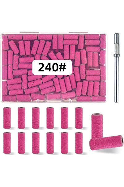 KASTWAVE 240 Grit Pink Small Sanding Bands, Nail Drill Bits, Extreme Fine Gri...